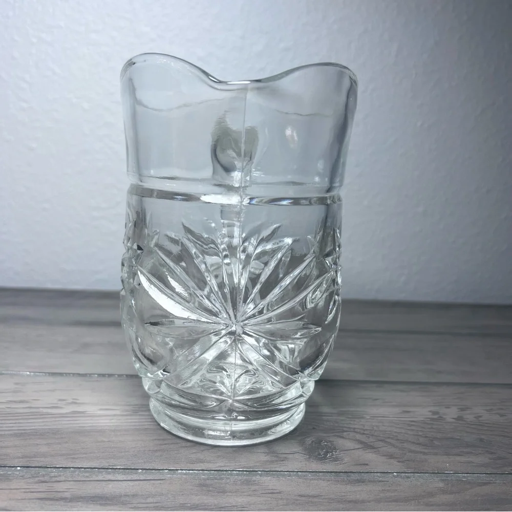 Vintage Anchor Hocking Early American Prescut (EAPC) Star of David Glass Pitcher